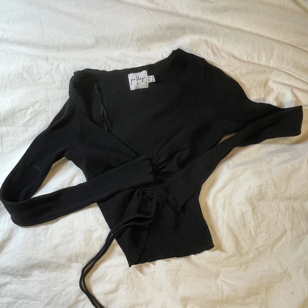 PrincessPolly Black cinched top - size 4